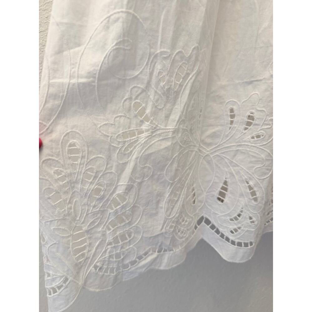 Avec Les Filles White Sleeveless Embroidered Dress - Size 6 - Picture 6 of 9